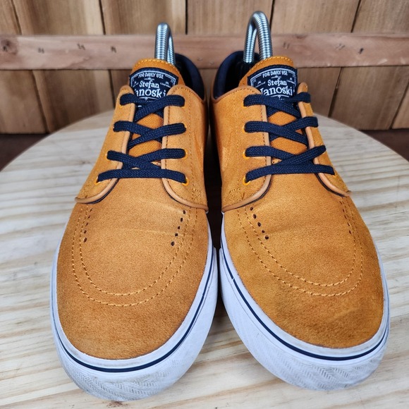 Nike SB Stefan Janoski Shoes Mens Size 8 Yellow Suede Skate Shoes 333824-774 - Picture 2 of 9